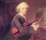 Jean Baptiste Simeon Chardin Canvas Paintings - Young Man with a Violin